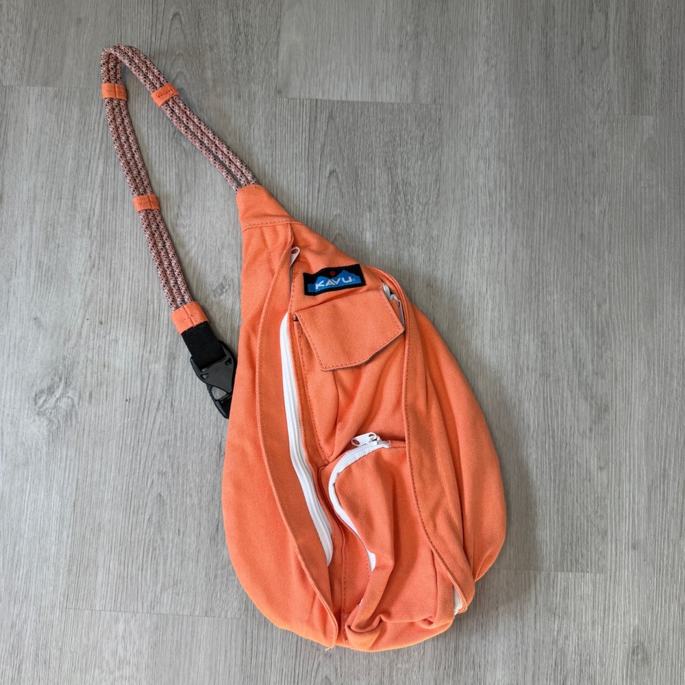 Kavu Rope Bag Orange Canvas Crossbody Sling Backpack Shoulder Bag